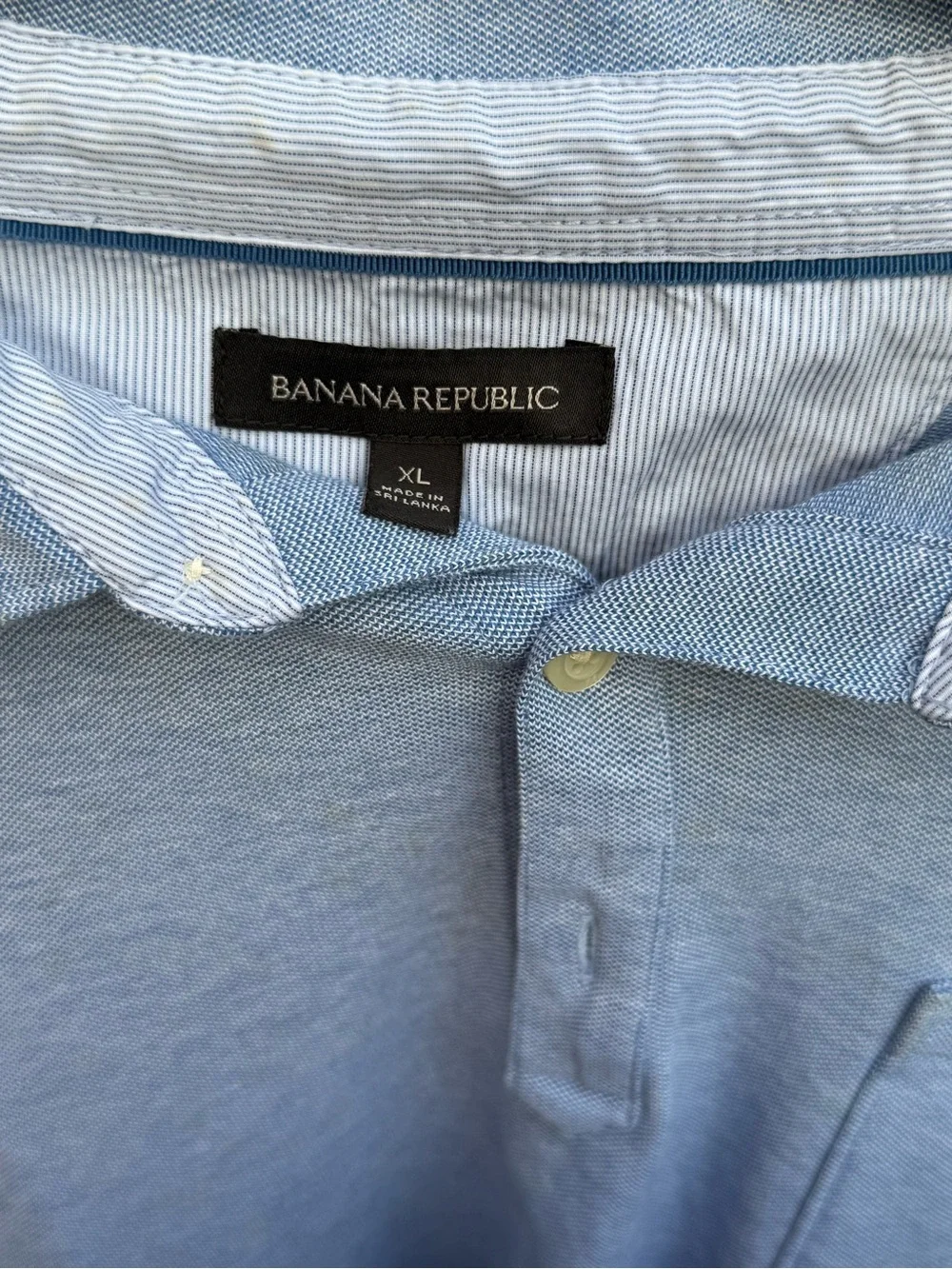 Banana Republic Light Blue Men's Polo with Chest Pocket